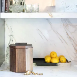 SECONDS Unique Wooden Ice Bucket in Blackened Cherry