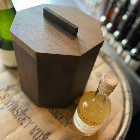 SECONDS Unique Wooden Ice Bucket in Blackened Cherry