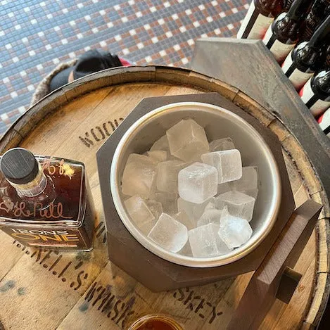 SECONDS Unique Wooden Ice Bucket in Blackened Cherry