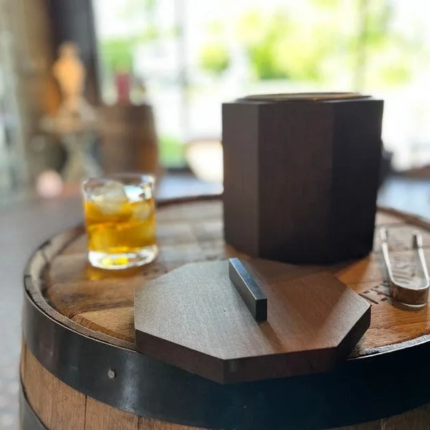 SECONDS Unique Wooden Ice Bucket in Blackened Cherry