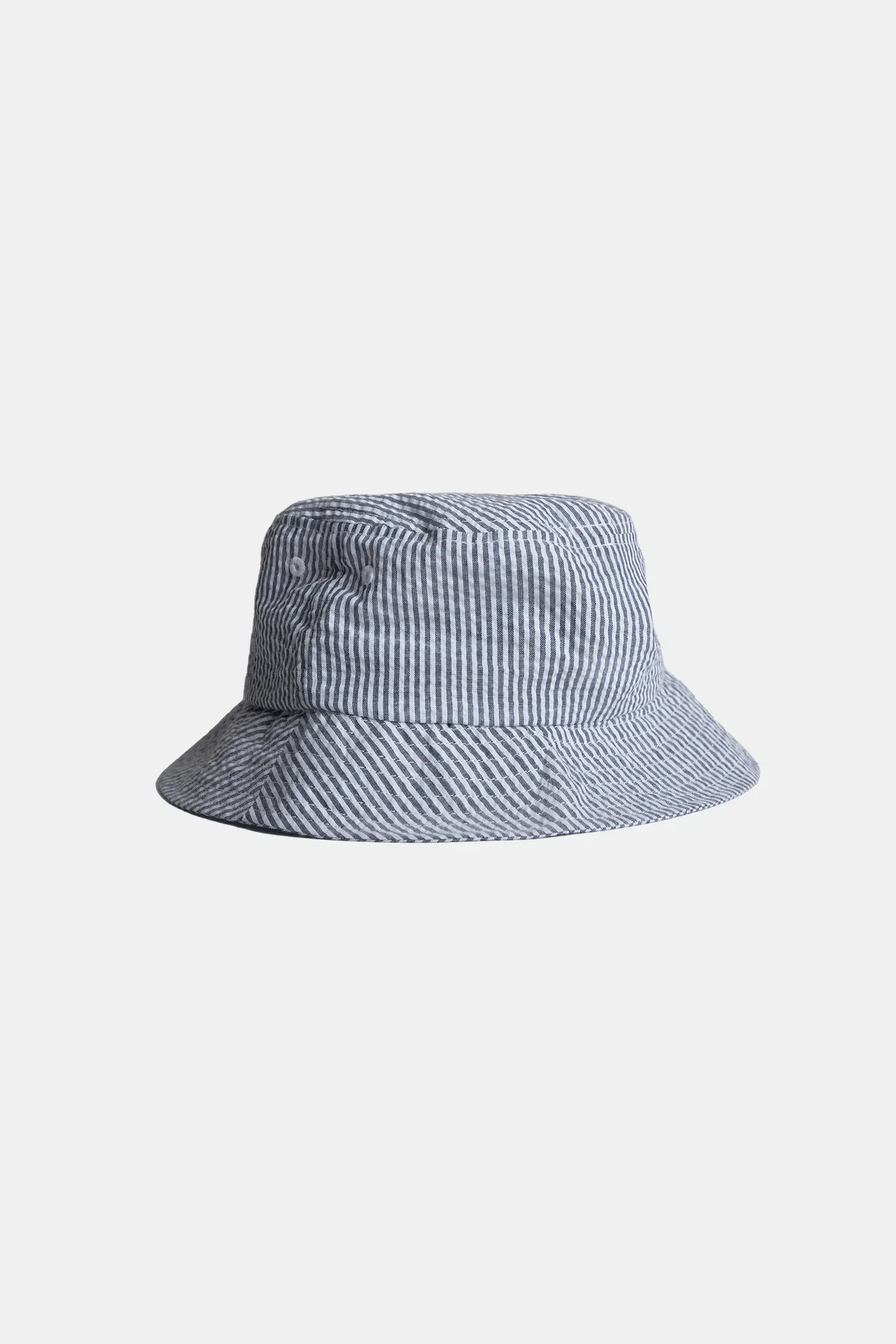 Seersucker Bucket Hat Vertical Stripes Light Blue