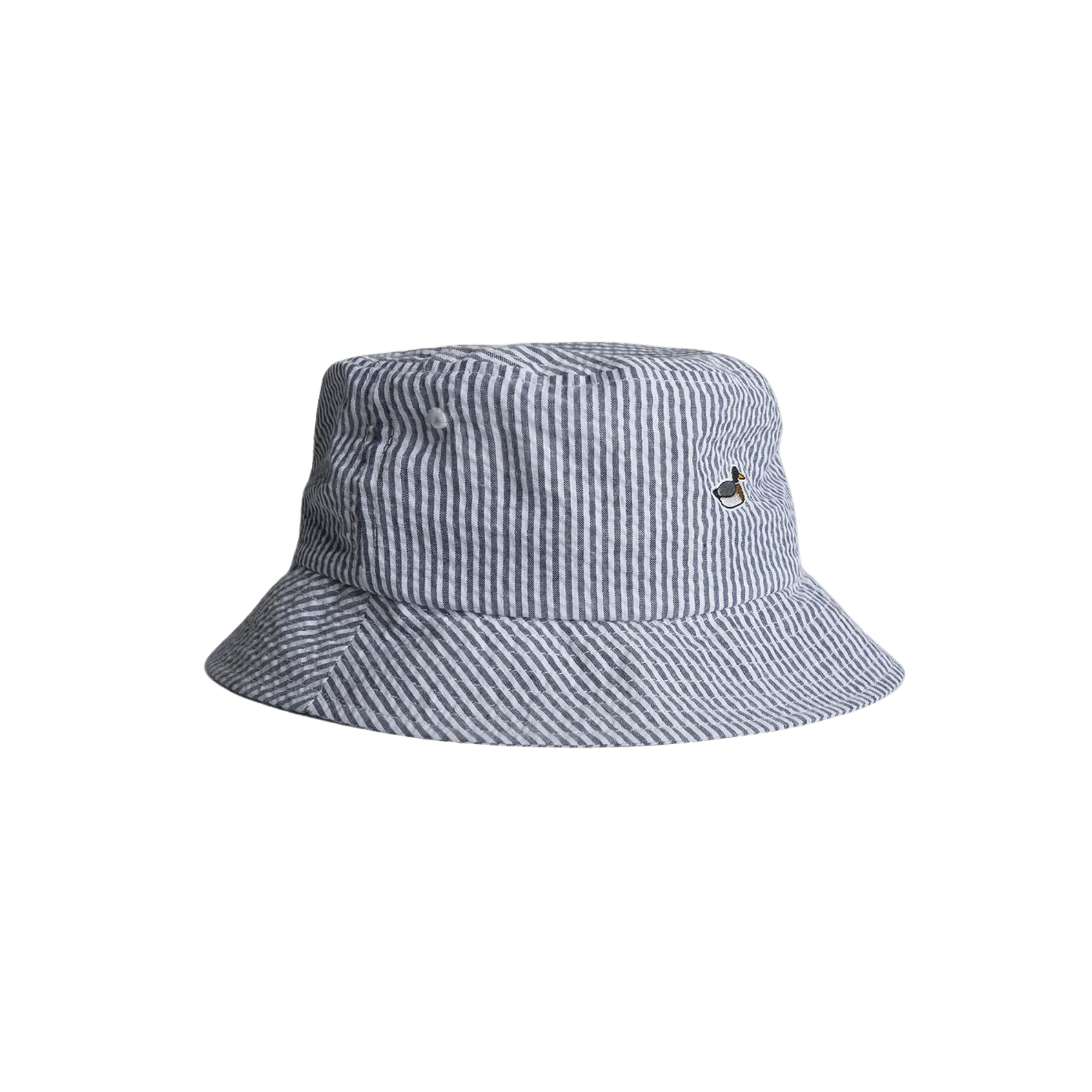 Seersucker Bucket Hat Vertical Stripes Light Blue