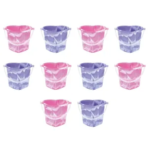Set Of 50 Mixed Colour Heart Shaped Beach Buckets