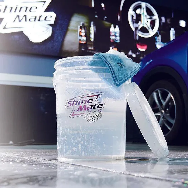 Shinemate Clear Wash Bucket 20L with Dirt trap