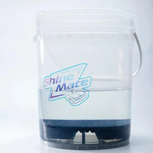 Shinemate Clear Wash Bucket 20L with Dirt trap