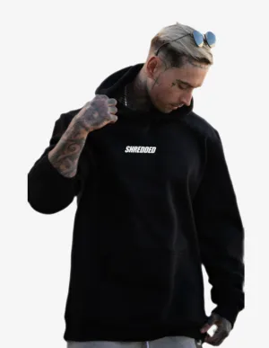 Shredded Hoodie - Black / White