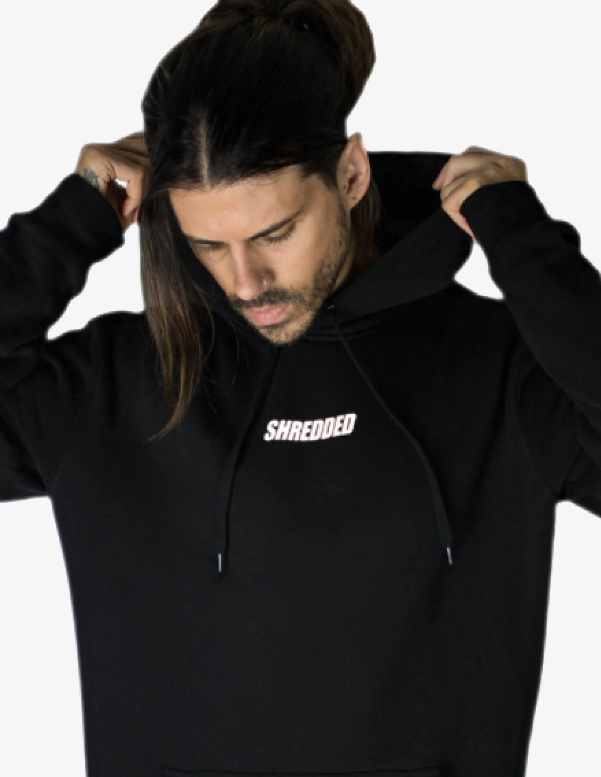 Shredded Hoodie - Black / White