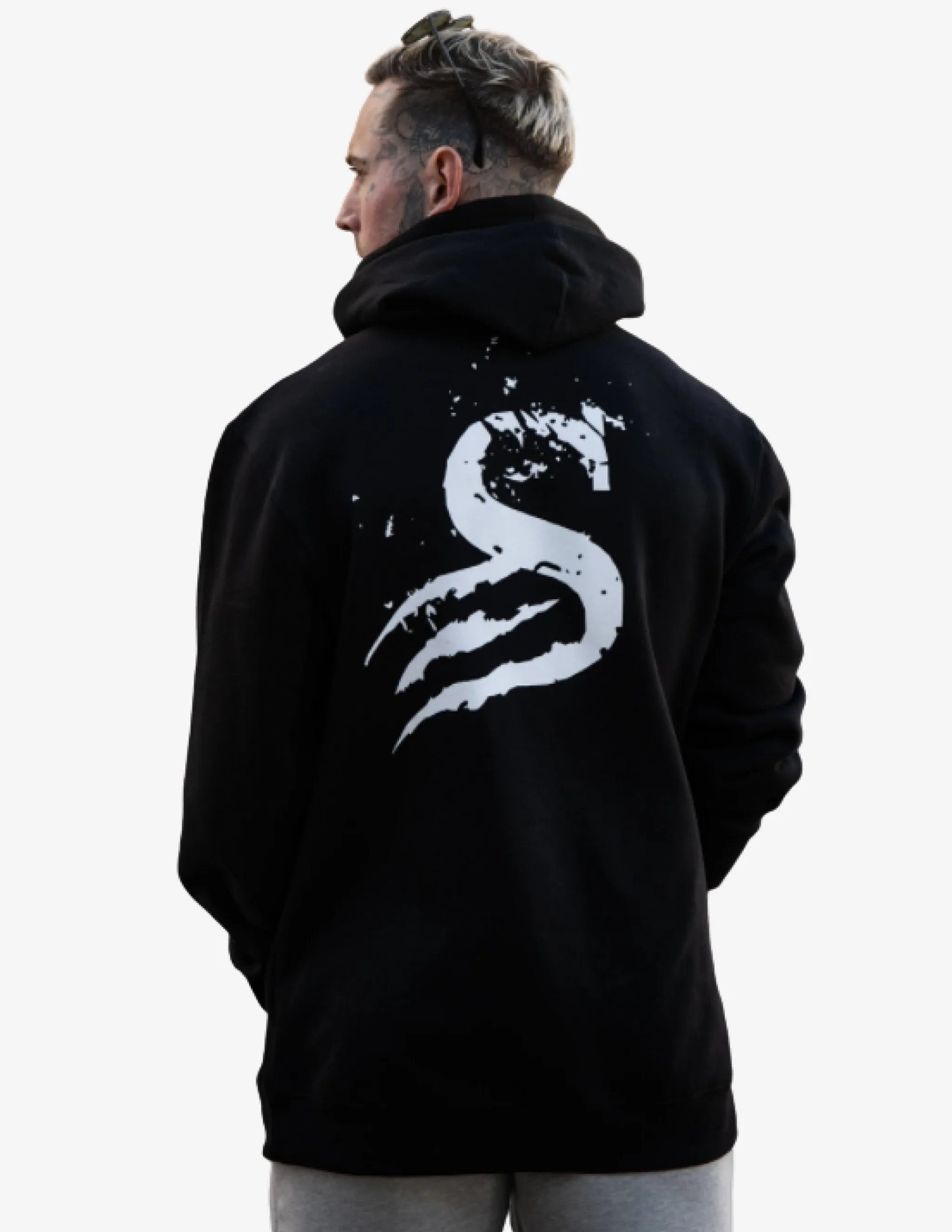 Shredded Hoodie - Black / White
