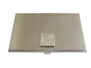 Silver Toned Etched Full Horse Business Card Holder