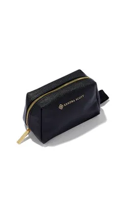 Small Cosmetic Zip Case in Black