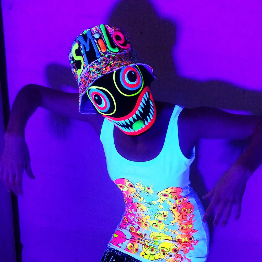 SMILE RAVE HAT WHITE MULTI