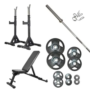Squat Stands, FID Bench & 98kg Olympic Package