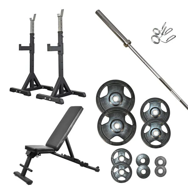 Squat Stands, FID Bench & 98kg Olympic Package