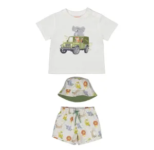 SS25 Mayoral - Jungle Animal Print T-Shirt/Swim Shorts and Bucket Hat Set
