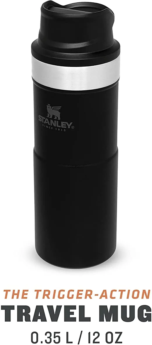Stanley Trigger Action Travel Mug 16OZ Matte Black Leakproof - Tumbler for Coffee, Tea and Water - BPA - Stainless-Steel Travel Cup - Dishwasher Safe - Retails $60 
