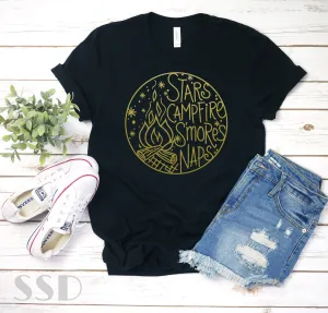 Stars Campfire S’mores Naps Gold Transfer