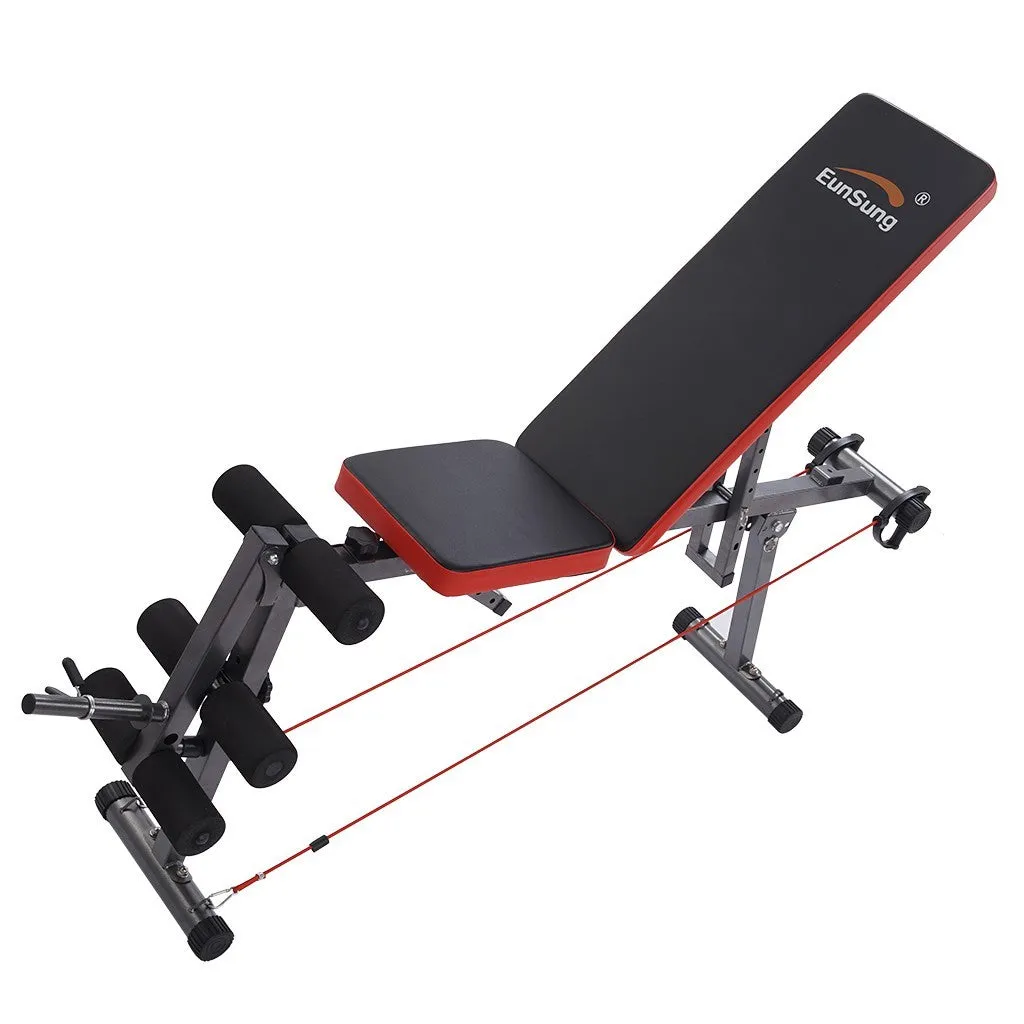 Sturdy Home Gym Adjustable Weight Bench Barbell Lifting Workout Fitness Incline