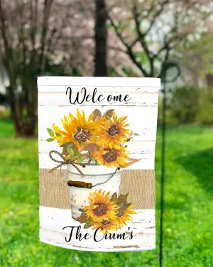 Sunflower Bucket Garden Flag