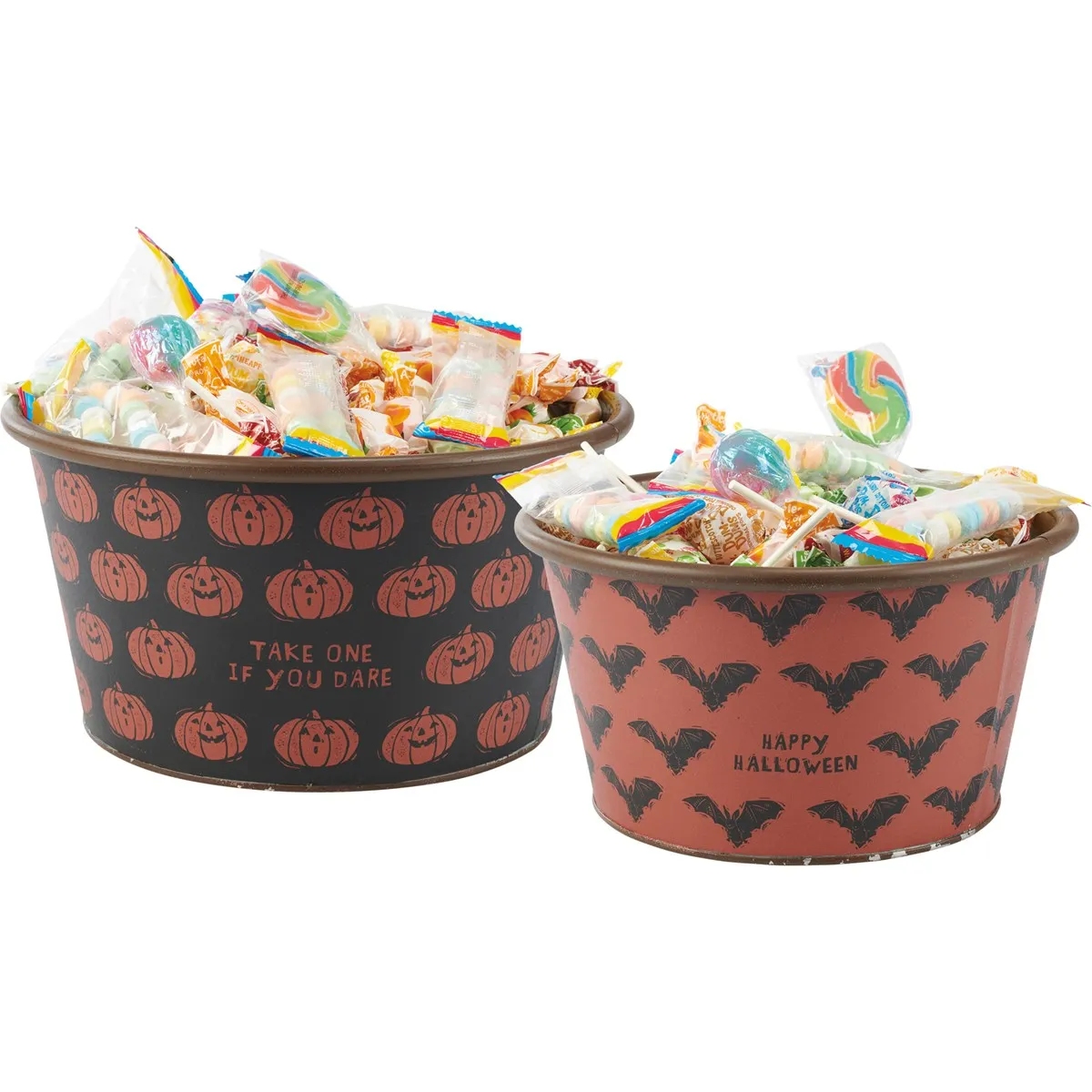 Take One If You Dare/Happy Halloween Metal Bucket