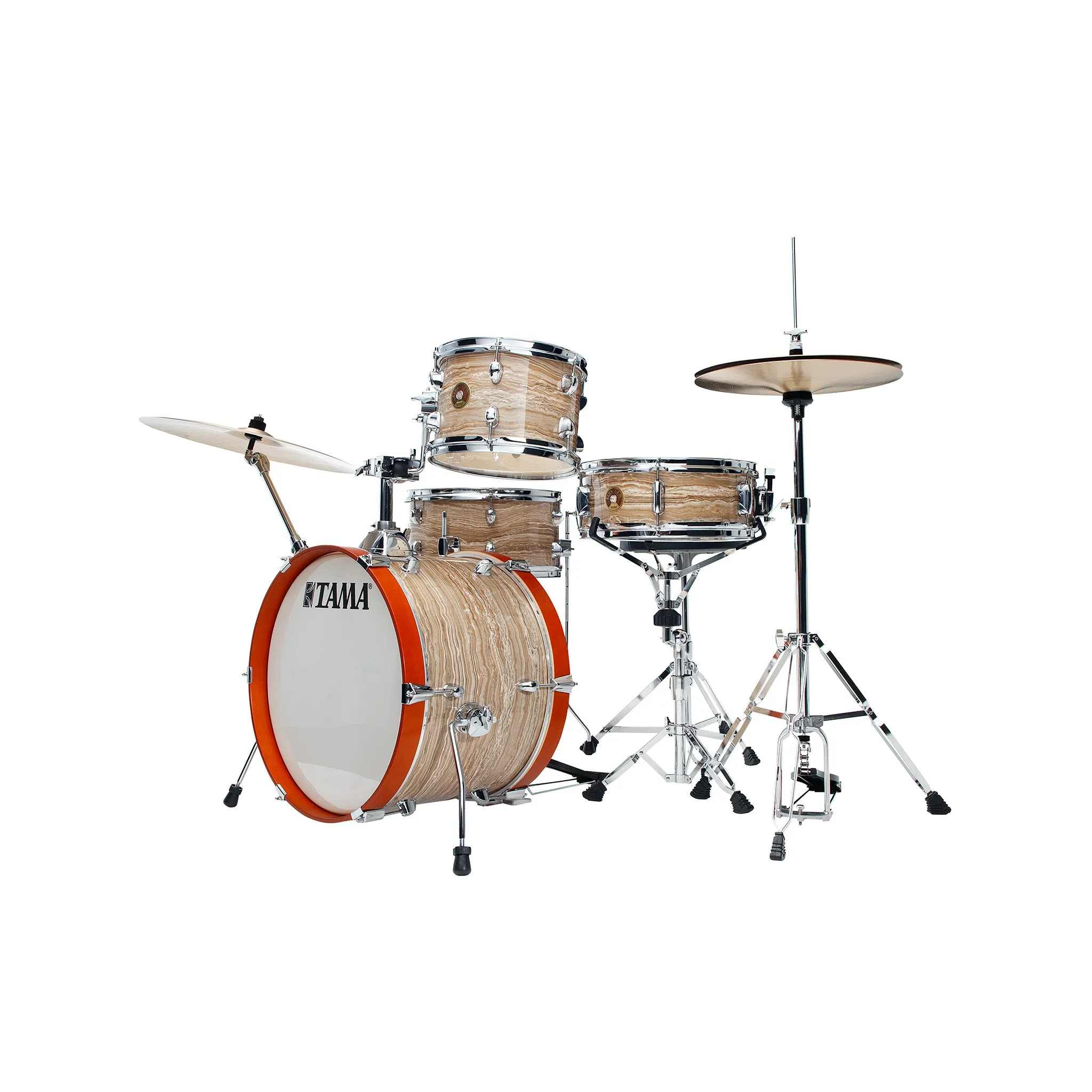 TAMA LJK48H4-CMW Club-JAM Kit 4-Piece w/ Hardware Throne, Cream Marble Wrap