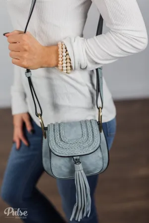 Tassel & Braids Handbag- Light Blue