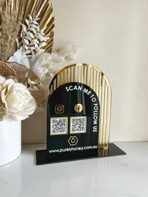 The Arched Modern QR Freestanding Sign Style 2