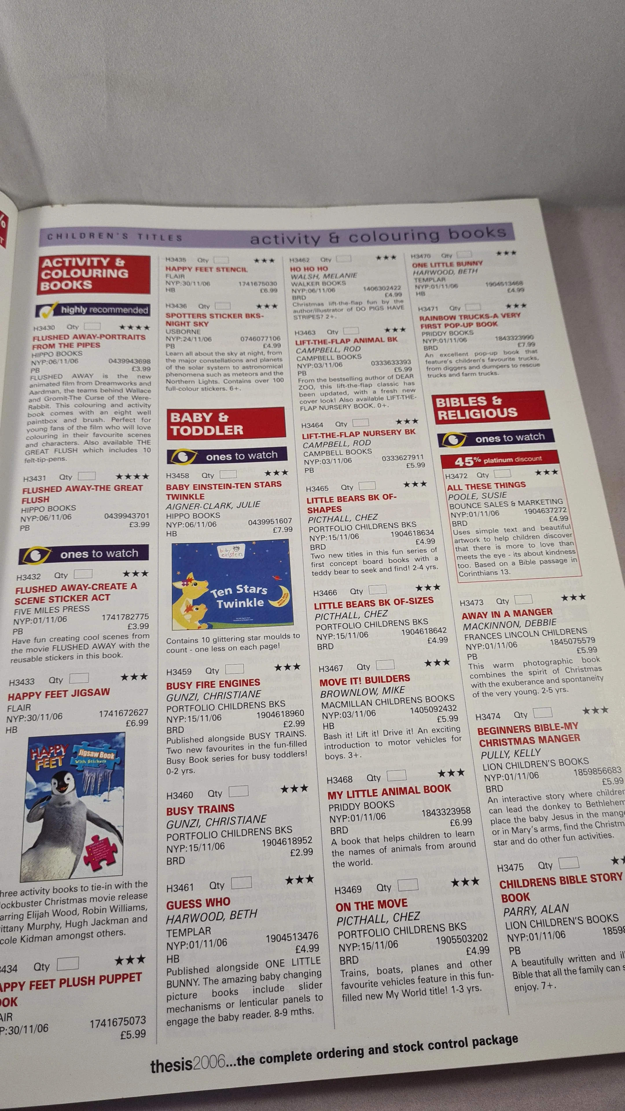 The books business & Children's Titles November 2006