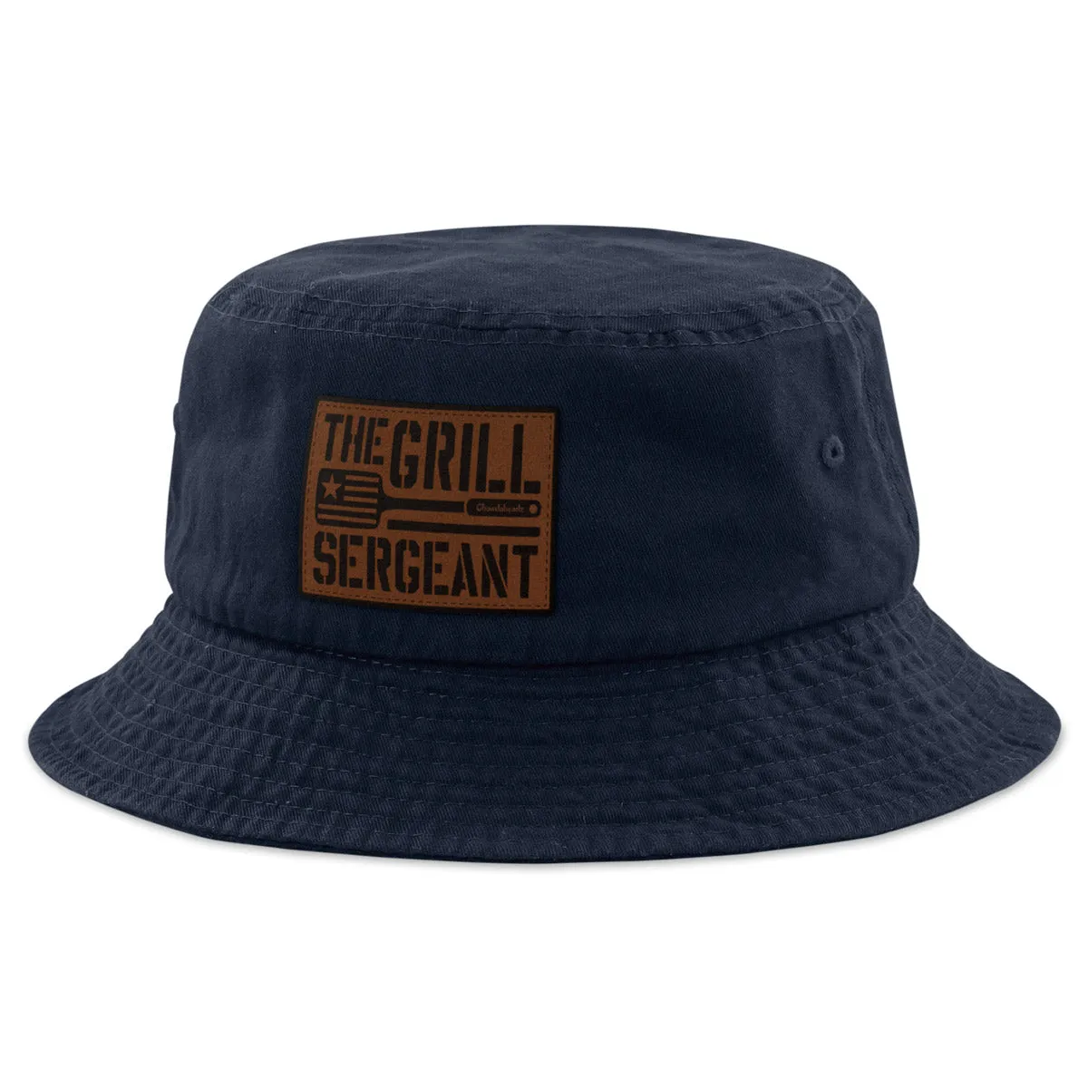 The Grill Sergeant Leather Patch Bucket Hat