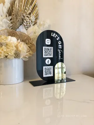 The Oval Modern QR Freestanding Sign