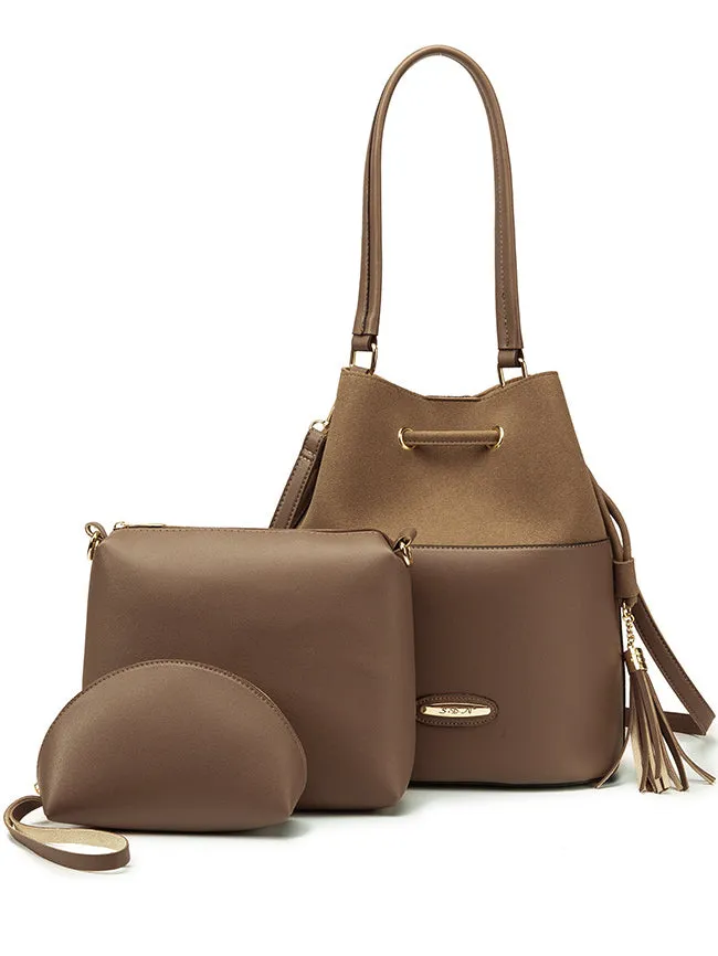 Three-piece Retro Ladies Bucket Bag