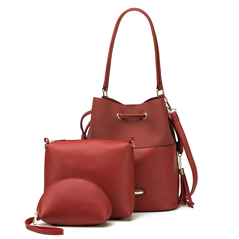 Three-piece Retro Ladies Bucket Bag