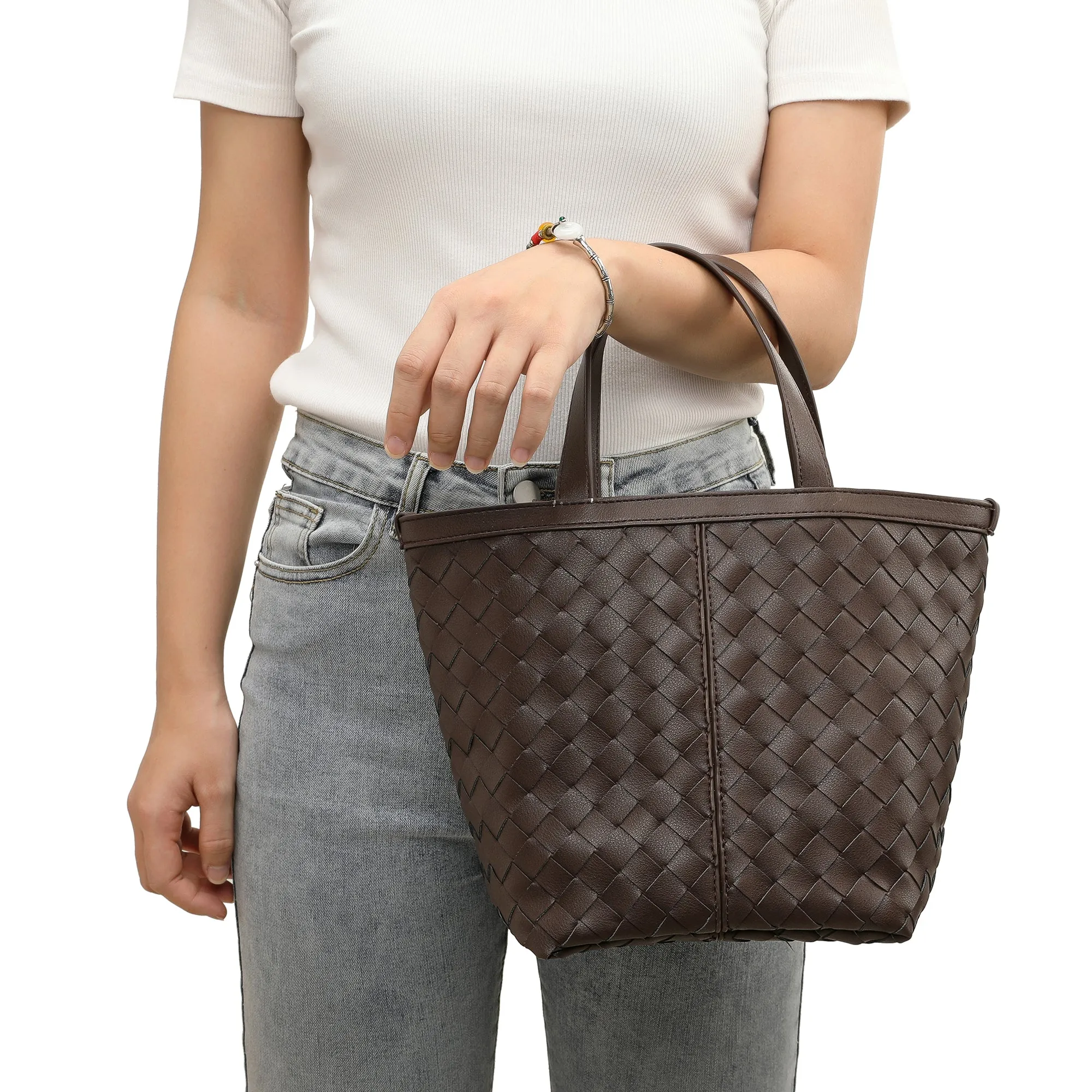 Tiffany & Fred Woven Leather Top-Handle/Shoulder Bag