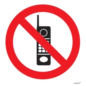 Tower No cellphones Sign ABS 150x150mm