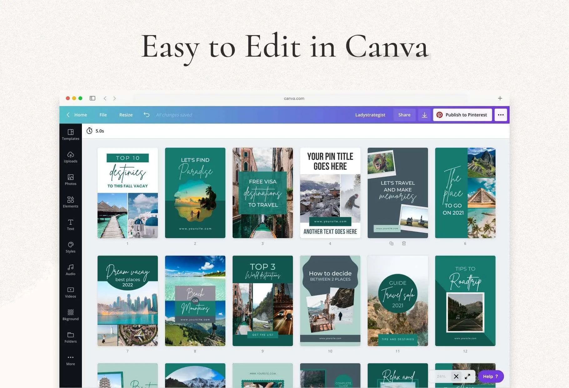 Travel Pinterest Template