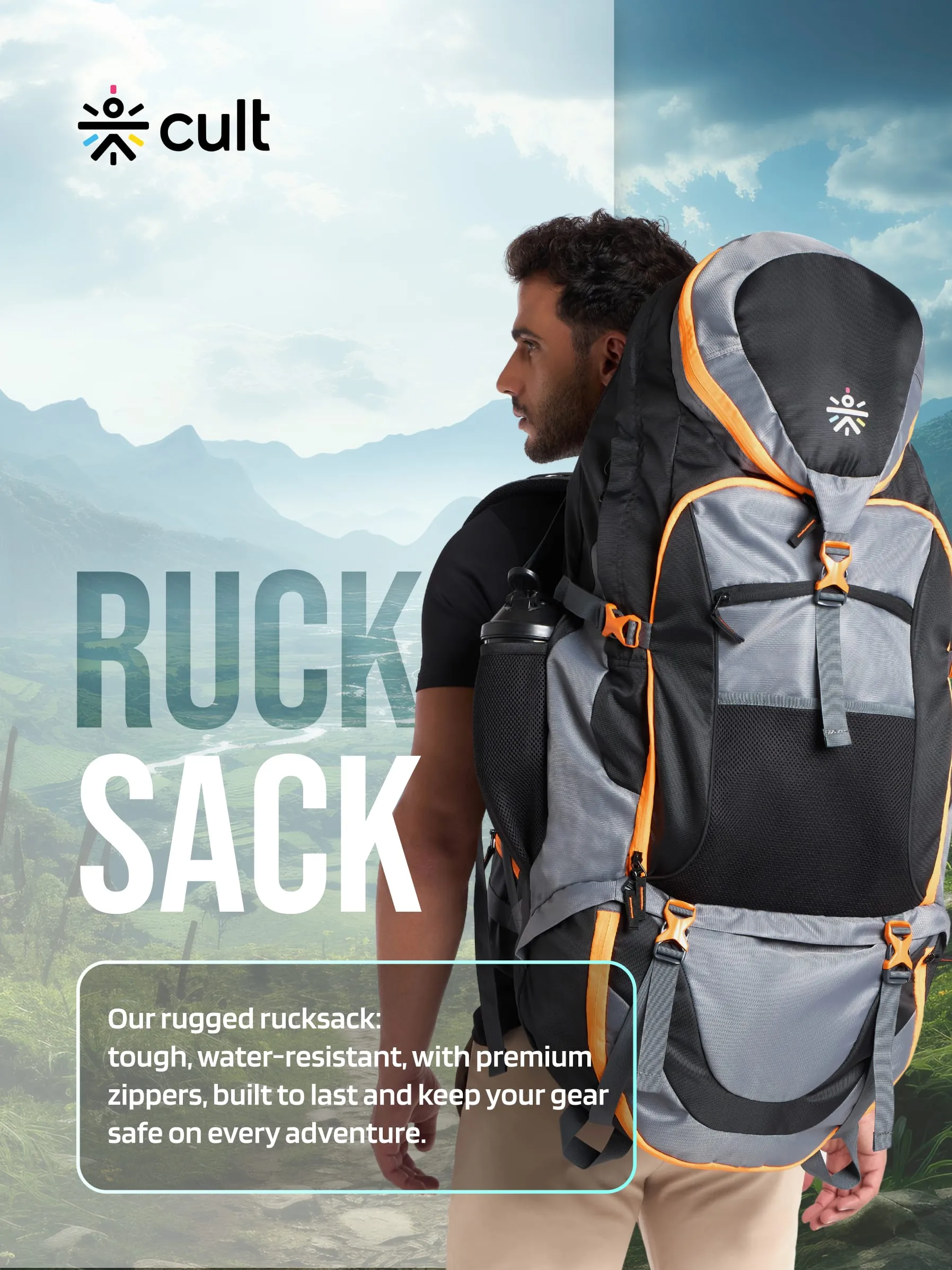 Travel Rucksack 95 L Grey