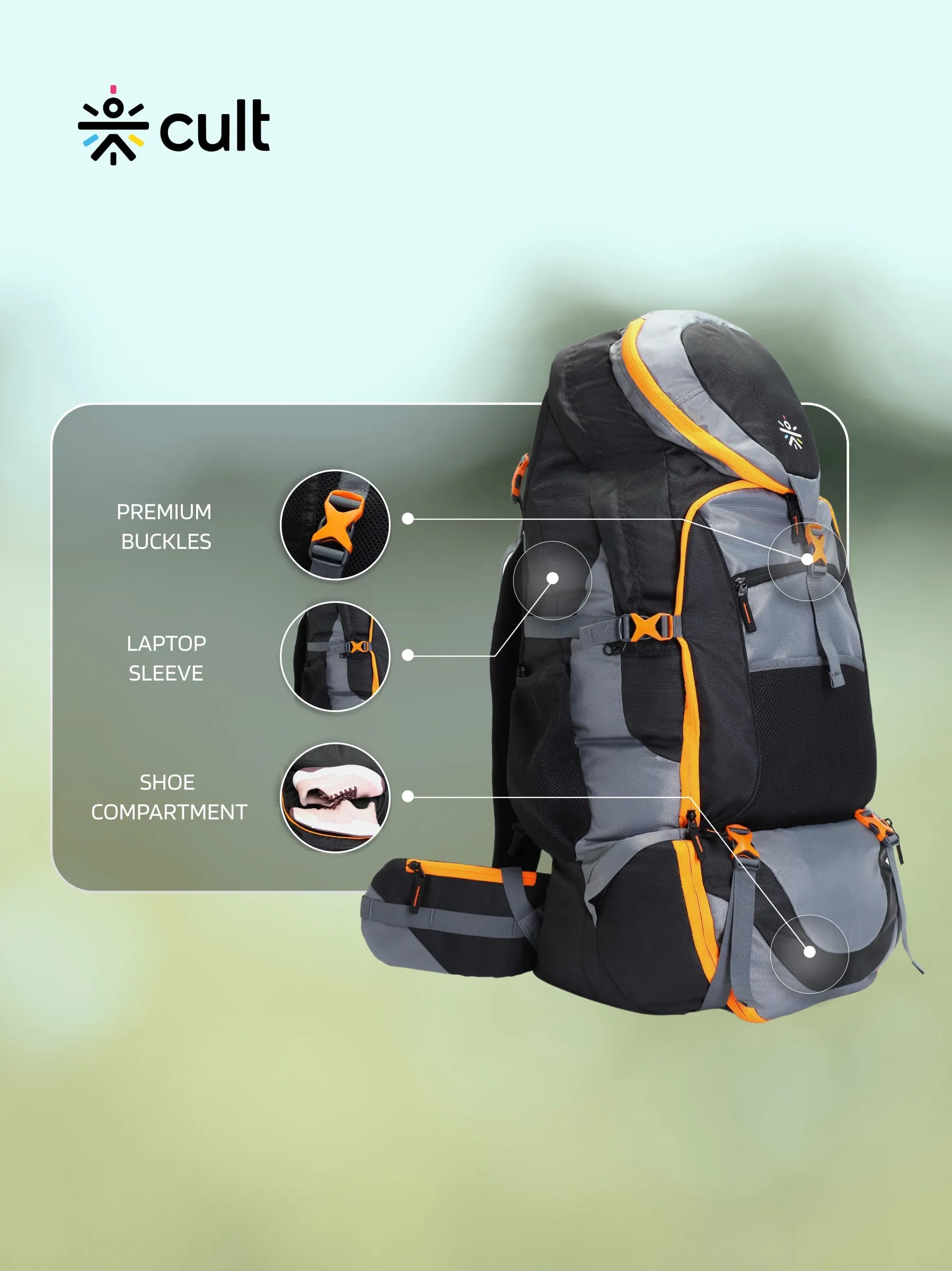 Travel Rucksack 95 L Grey