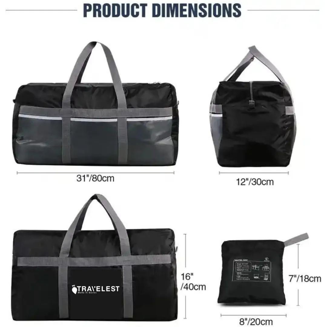 Travelest Extra Large Light Weight Foldable Duffel Bag 96L - Black