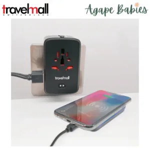Travelmall Multi-Functional 2-in-1 Travel Adaptor with 10W Wireless Charging Pad, Dual-USB (Deluxe Edition)