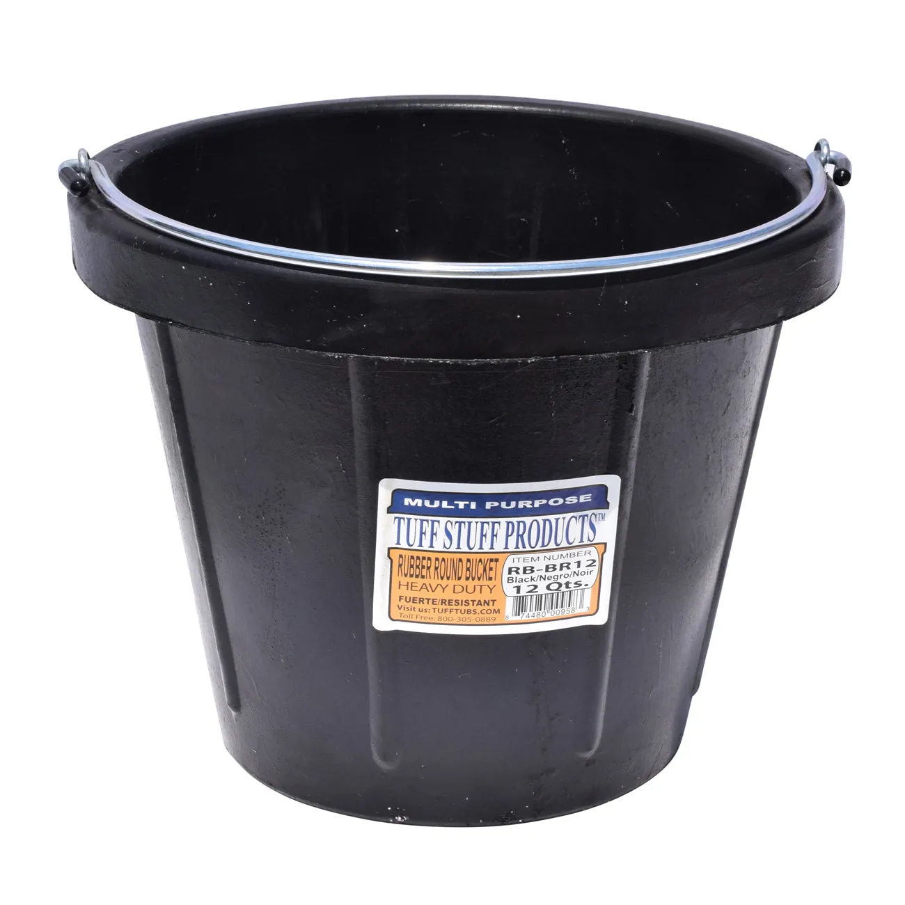 Tuff Stuff rubber round bucket 12 qts with handle