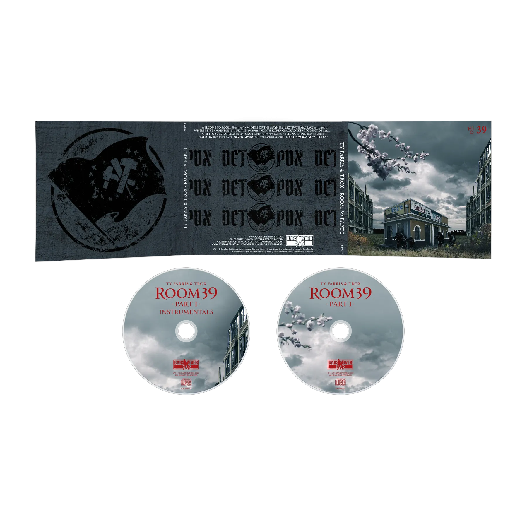 Ty Farris x Trox - "Room 39 Part 1" 2 CD's Album & Instrumentals (6 Page Panel Digipak)