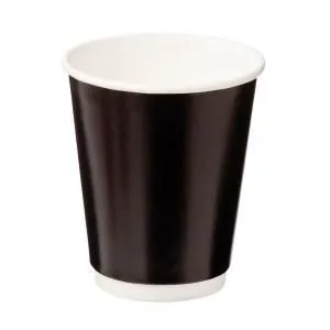 Uni Double Wall Paper Hot Cup Black 8oz Pack of 40