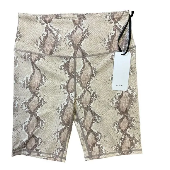 VARLEY Albury Champagne Snake Bike Shorts Women's size Medium NWT