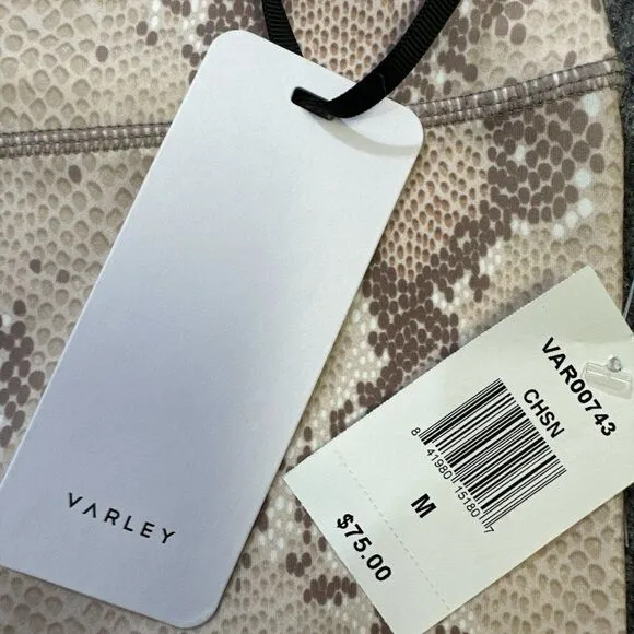 VARLEY Albury Champagne Snake Bike Shorts Women's size Medium NWT