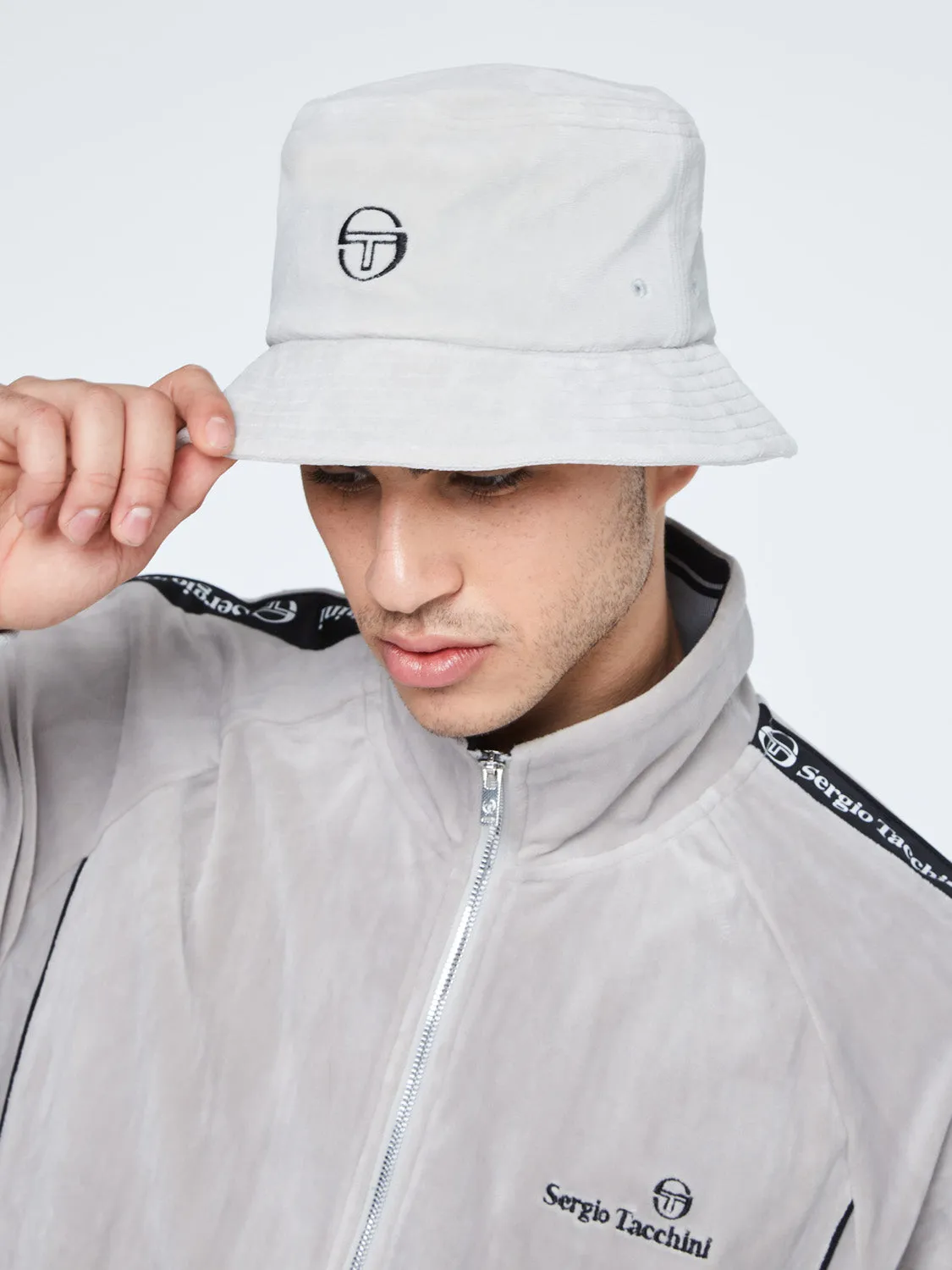 Velour Bucket Hat-Quiet Gray
