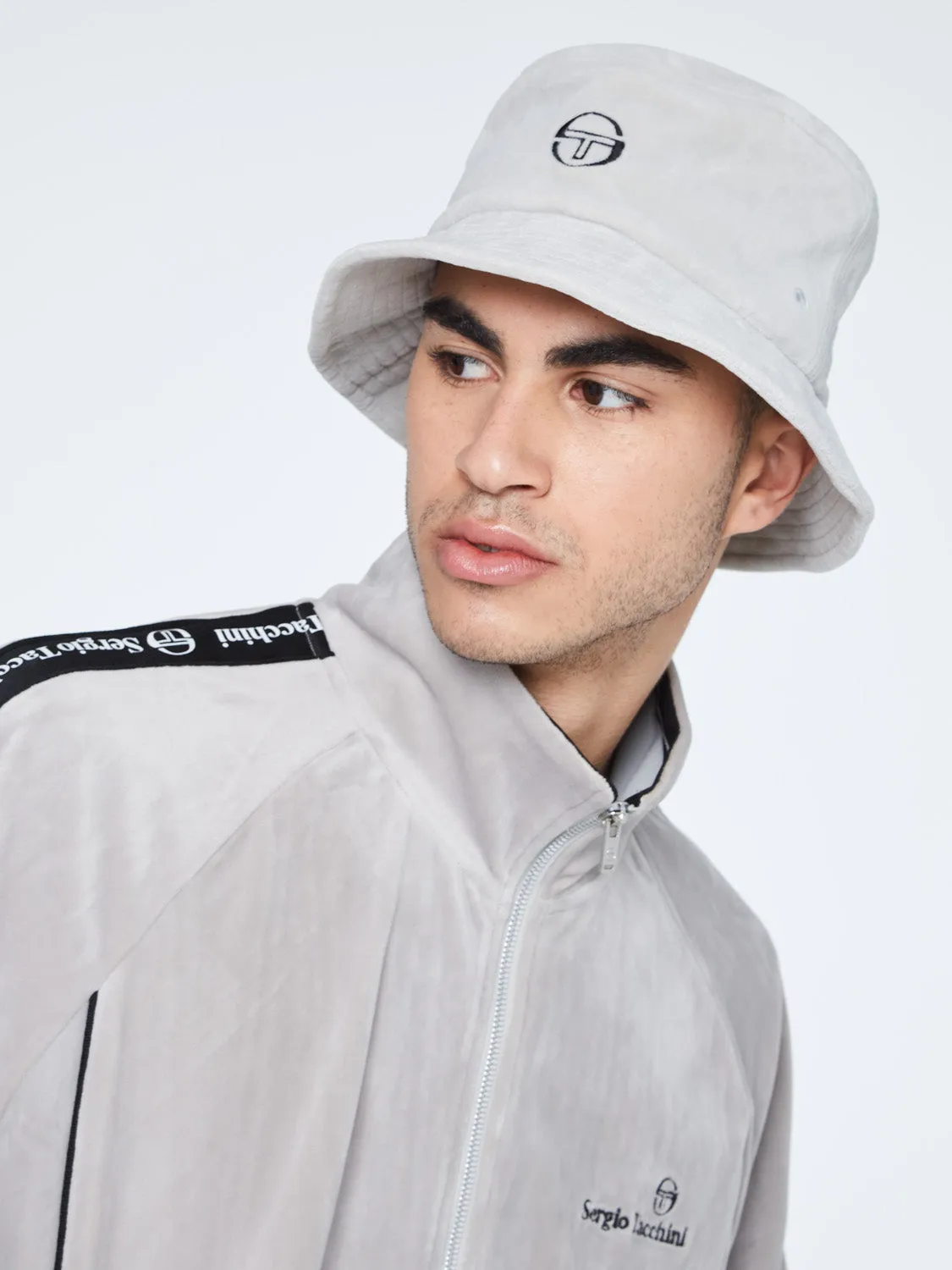 Velour Bucket Hat-Quiet Gray