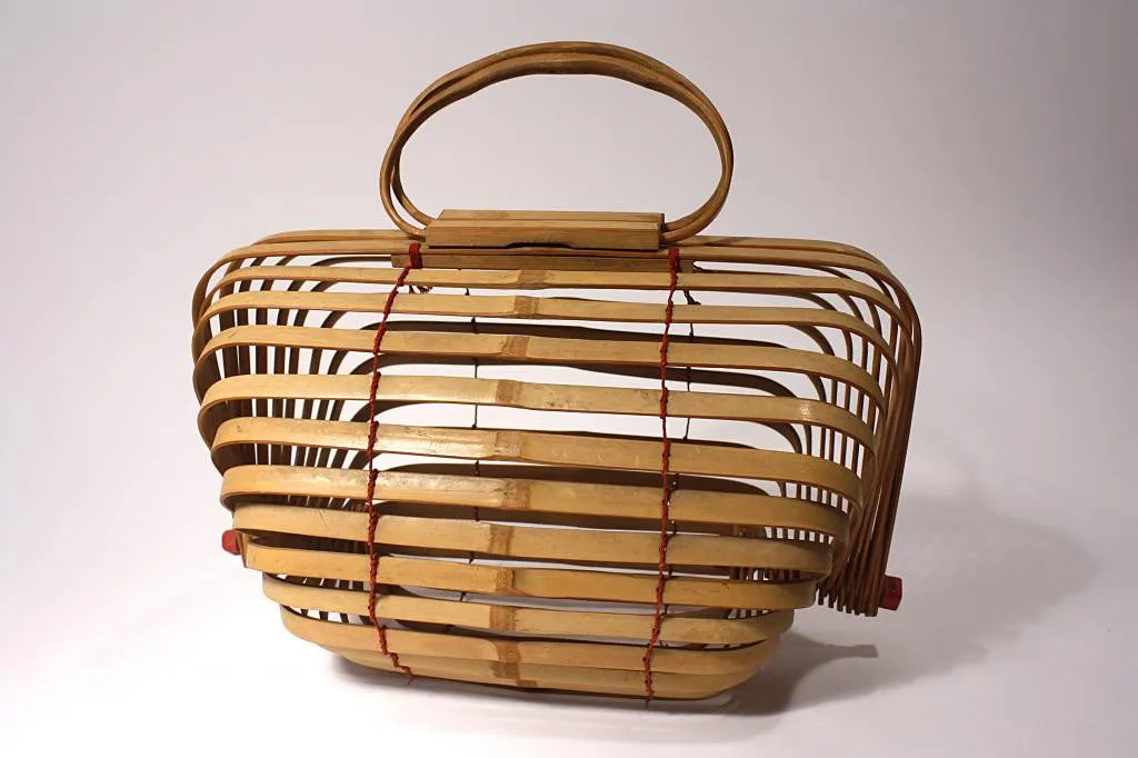 Vintage Bamboo Basket Handbag