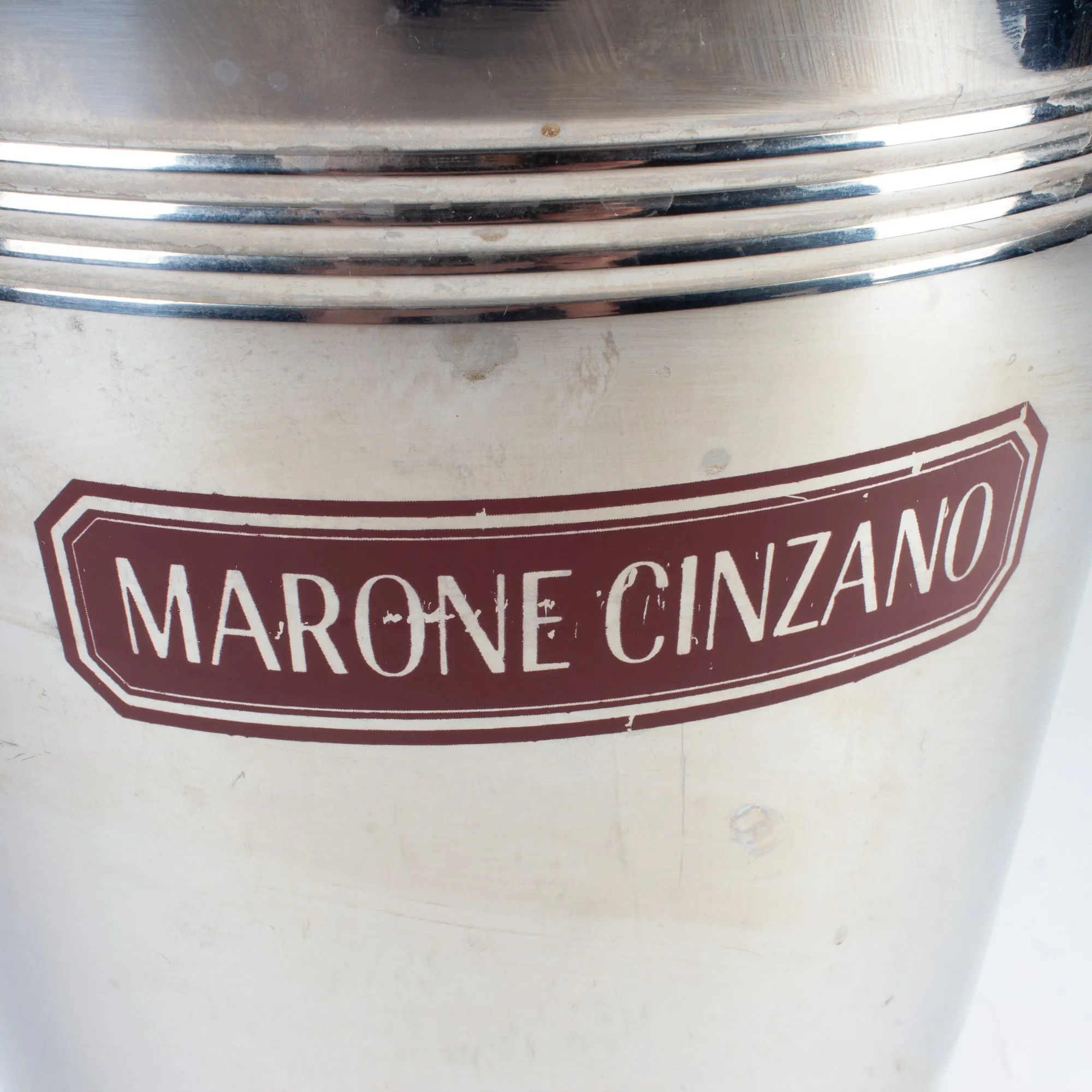 Vintage Italian Stainless Steel Marone Cinzano Ice Bucket