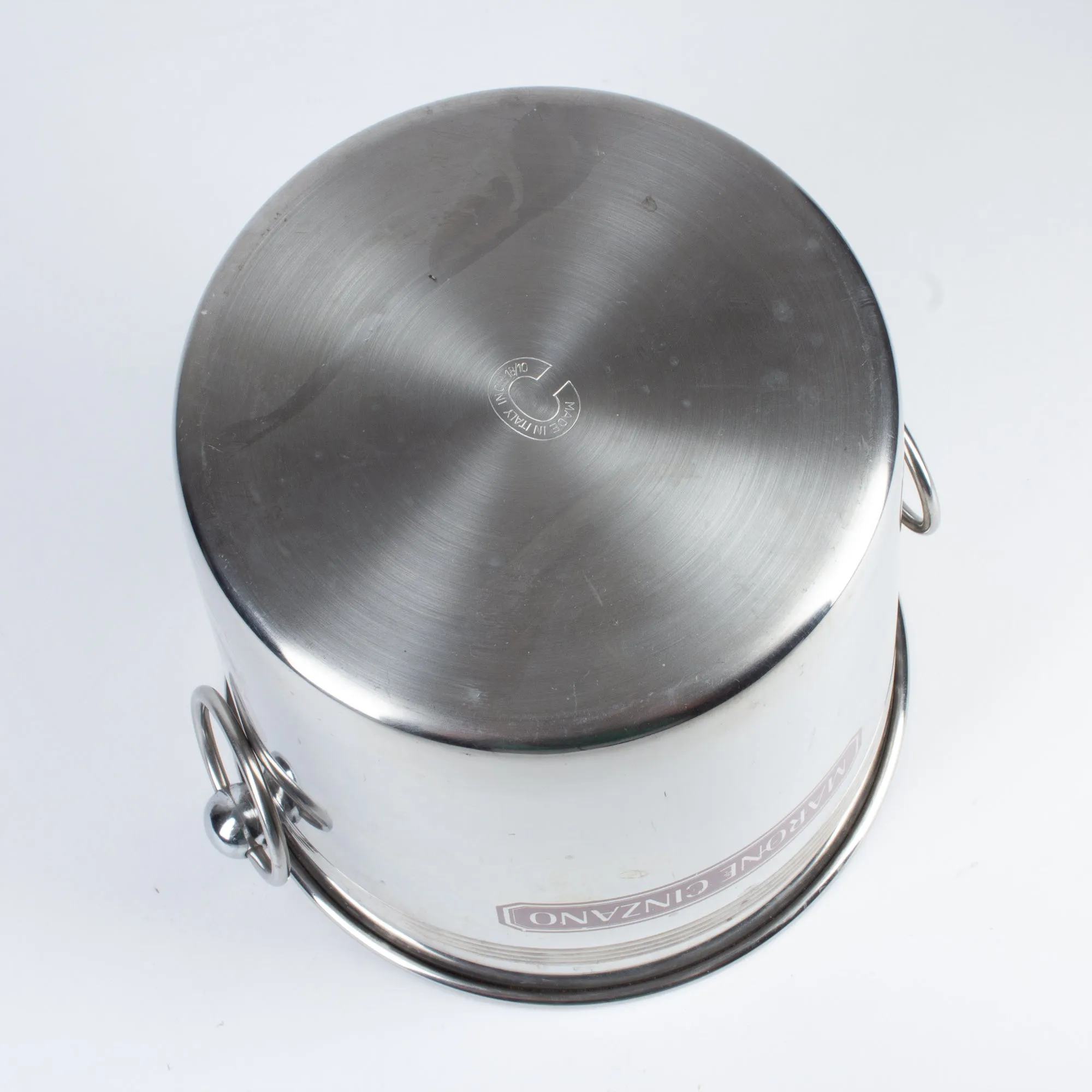 Vintage Italian Stainless Steel Marone Cinzano Ice Bucket
