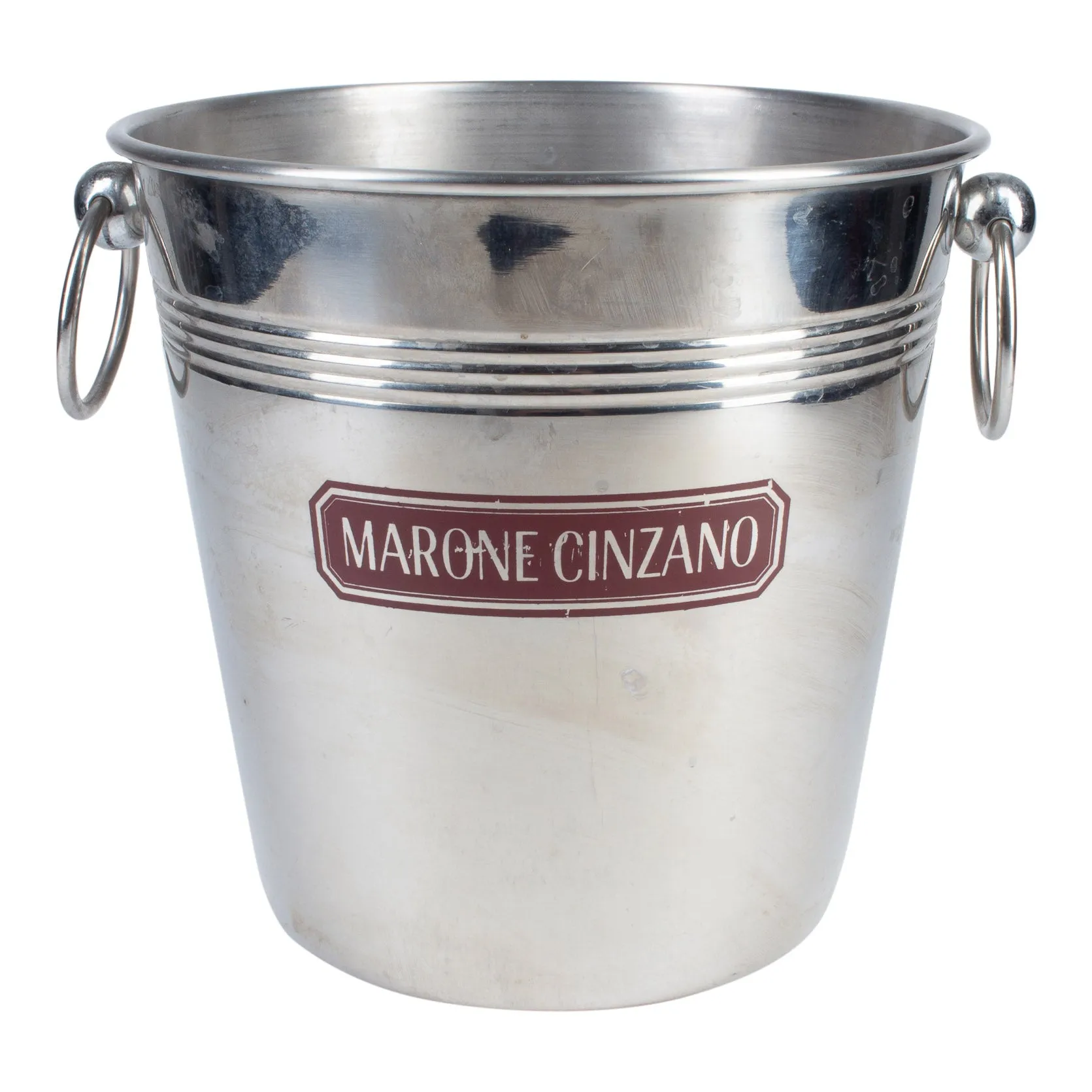 Vintage Italian Stainless Steel Marone Cinzano Ice Bucket