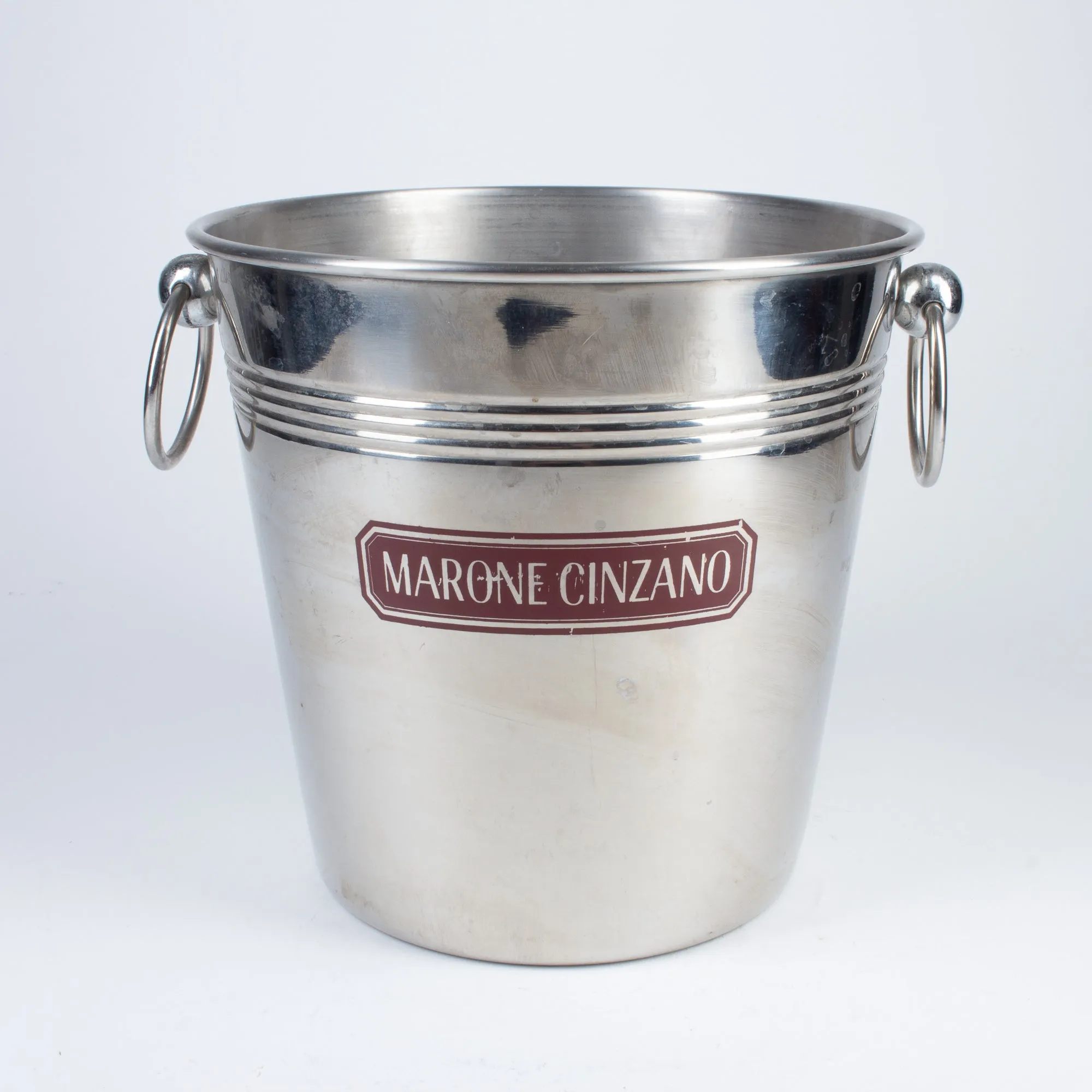Vintage Italian Stainless Steel Marone Cinzano Ice Bucket